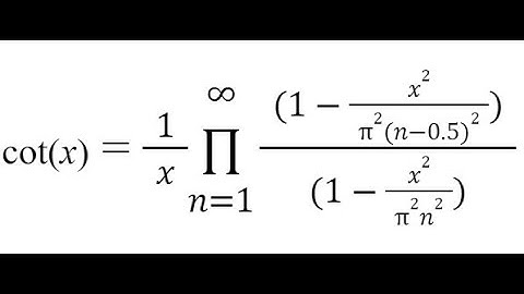 Google Sheets COT(x) cotangent Taylor Polynomials using Infinite Product Series also found in excel