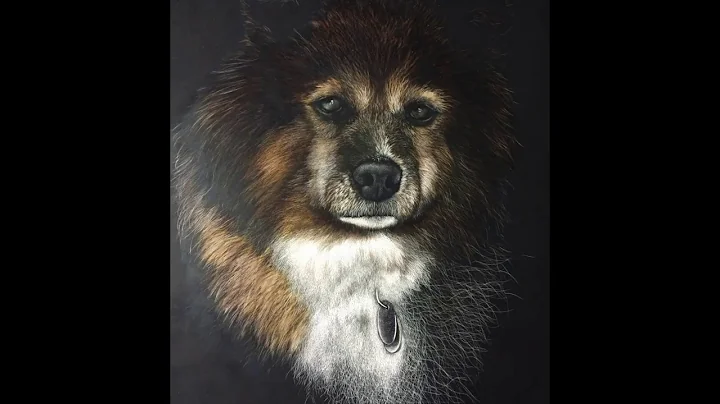 Scratchboard by Jennifer Hartwig Pet Portrait Autumn
