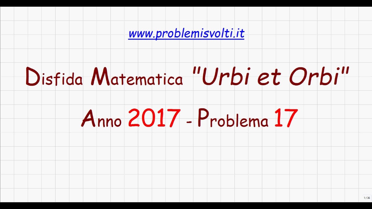 Disfida Matematica Urbi et Orbi 2017 - Problema 17