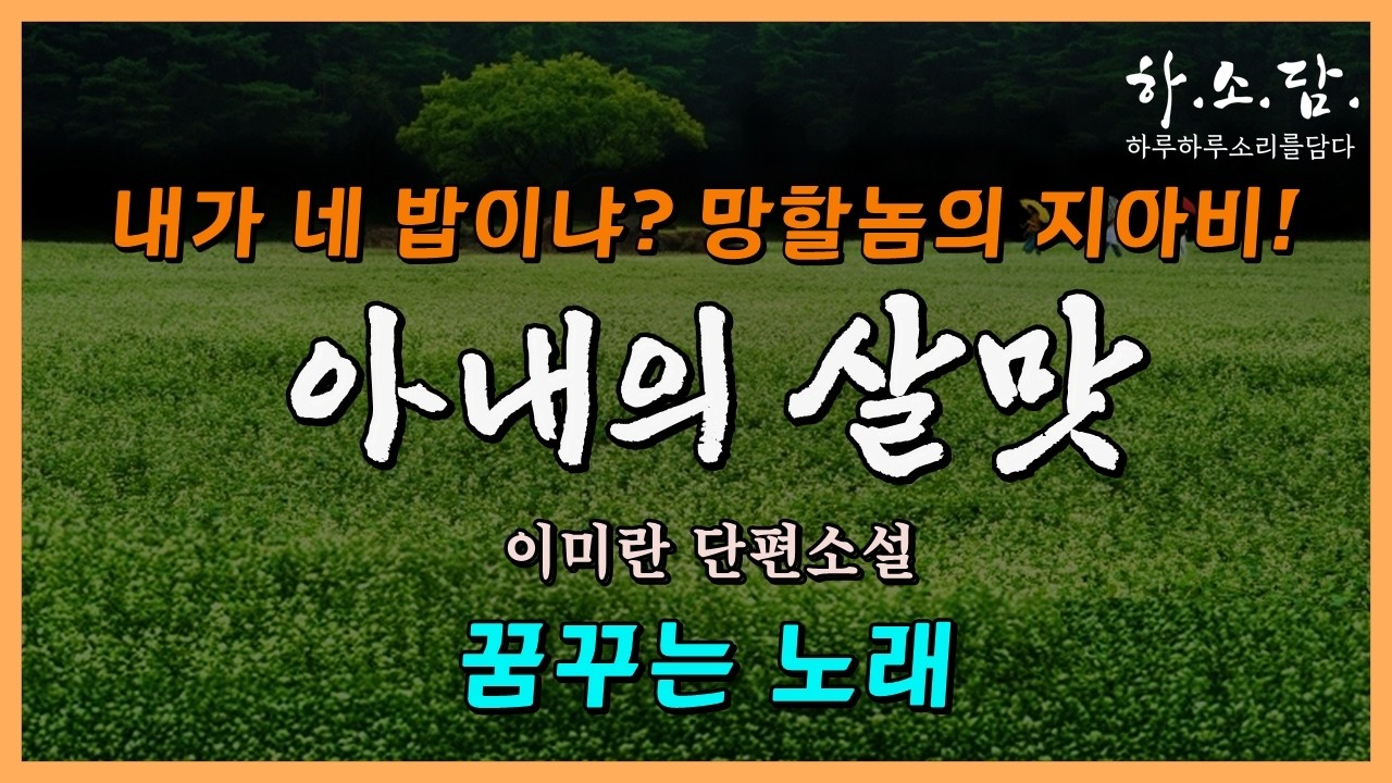 십 년을 살대고 살아온 남편이 드디어 나를 인정해주다니...살맛이 난다는 그녀! [ 꿈꾸는 노래  - 이미란 단편소설] #하소담오디오드라마