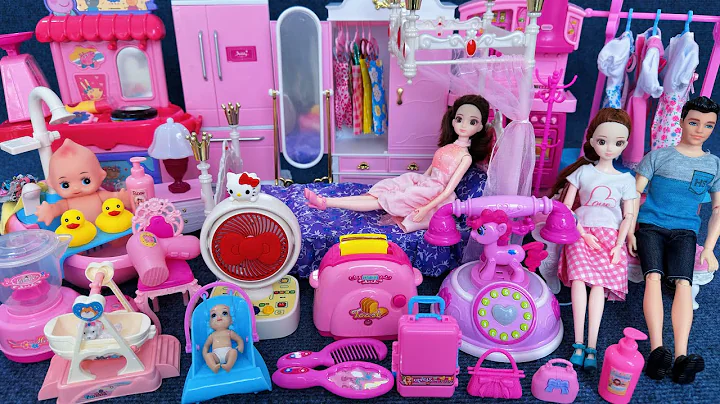 11 Minutes Satisfying with Unboxing Barbie Princess Bed ＆ Bedroom Collection Toys Review | ASMR