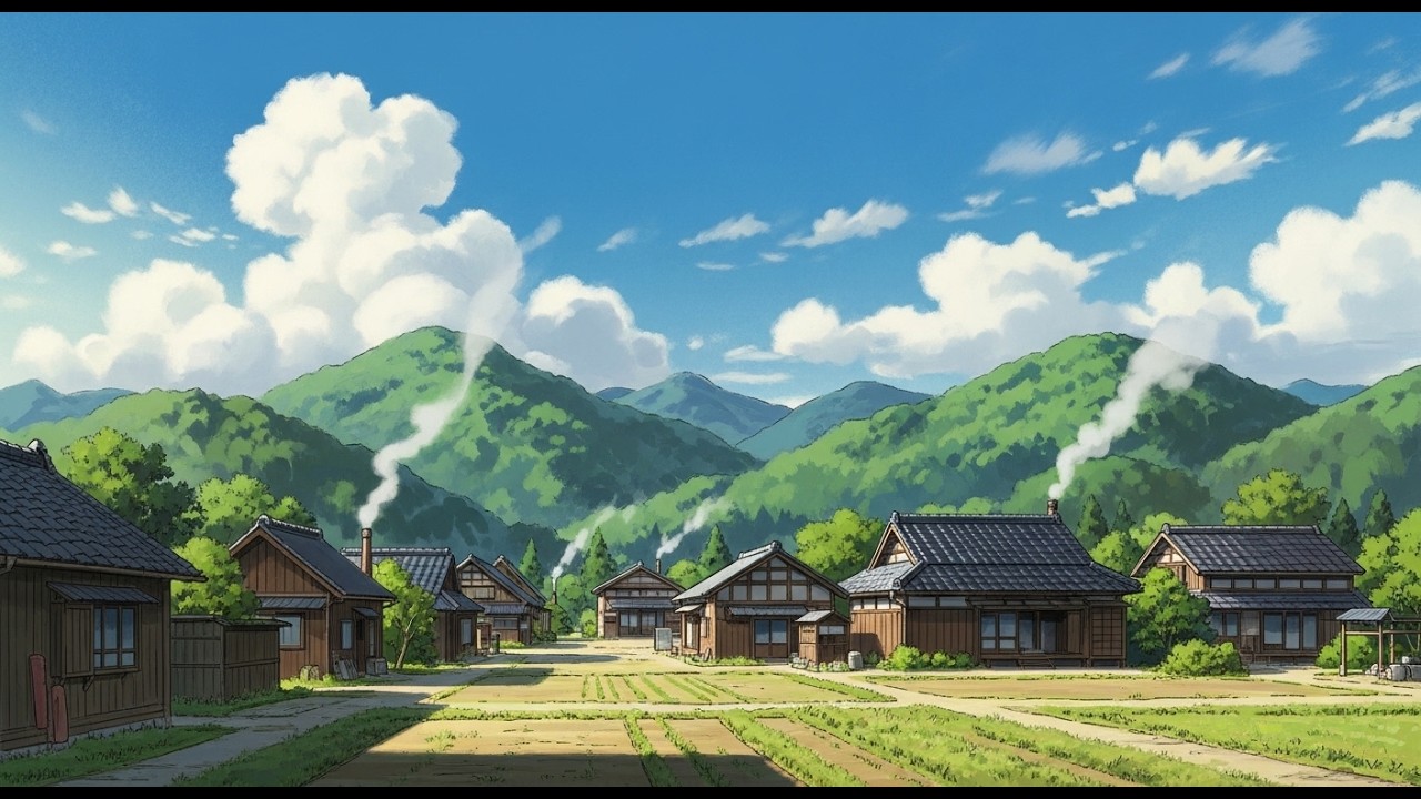 Simple Happy Family Moments | Ghibli Style Village Life