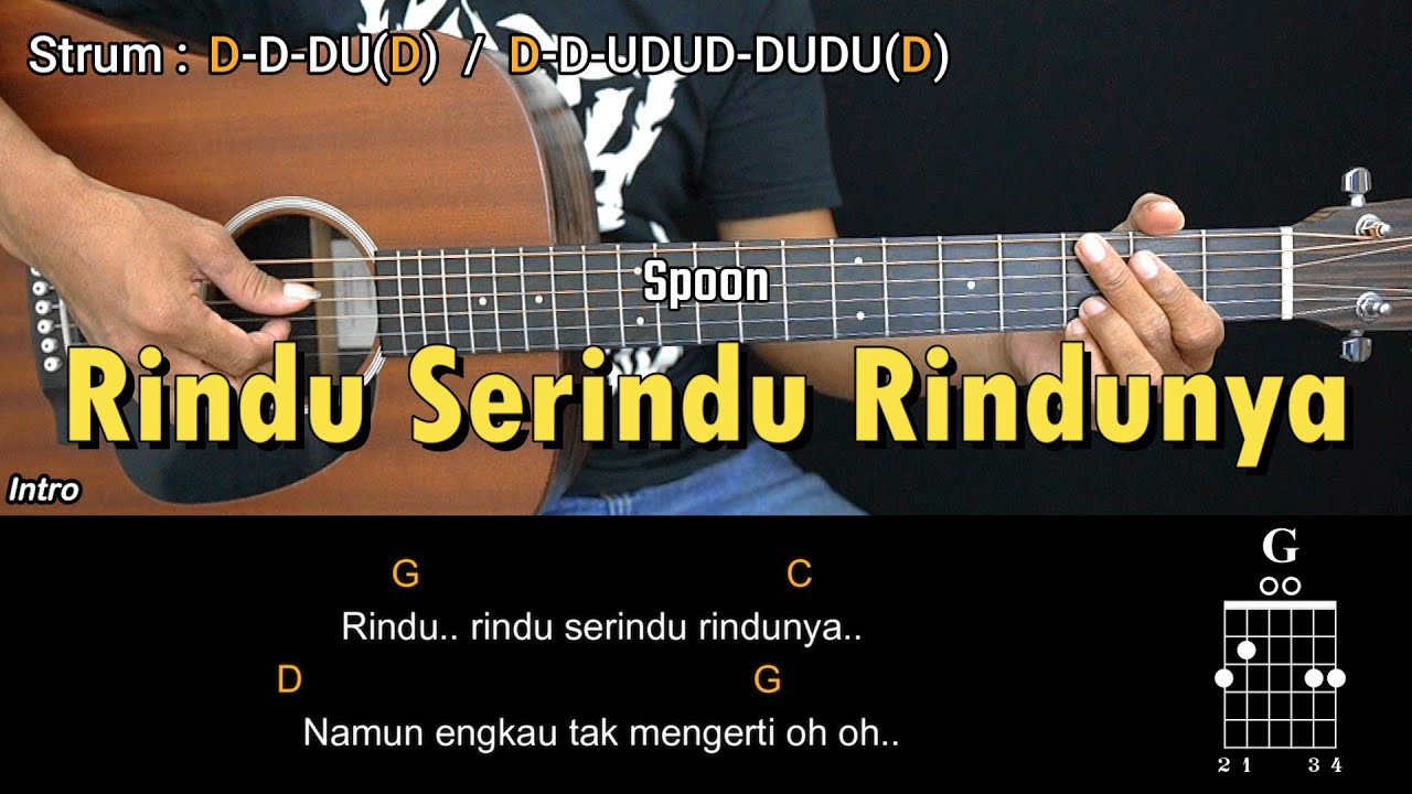 Rindu Serindu Rindunya - Spoon | Tutorial Chord Gitar Mudah dan Lirik