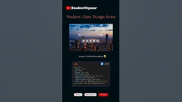 💫How to create modern glass design icons using HTML & CSS #htmlcss #coding #shorts #supportme #css3