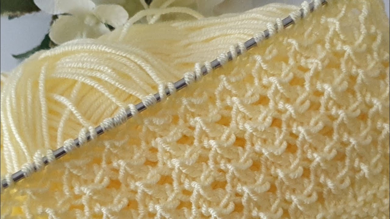 Yazlık Örgülerinizde kullabileceğiniz Kolay ikişiş örgü modeli 💕 Bebek  yeleği💕 Kolay ikişiş örgü
