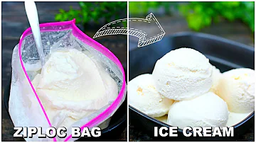 Make Ice Cream Using a  Ziploc Bag in 5 minutes - Homemade Ice Cream, No Fridge!