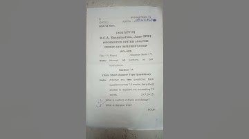 BCA 6th sem.paper of "Information system analysis Design and Implementation"(602)CCS University 2021