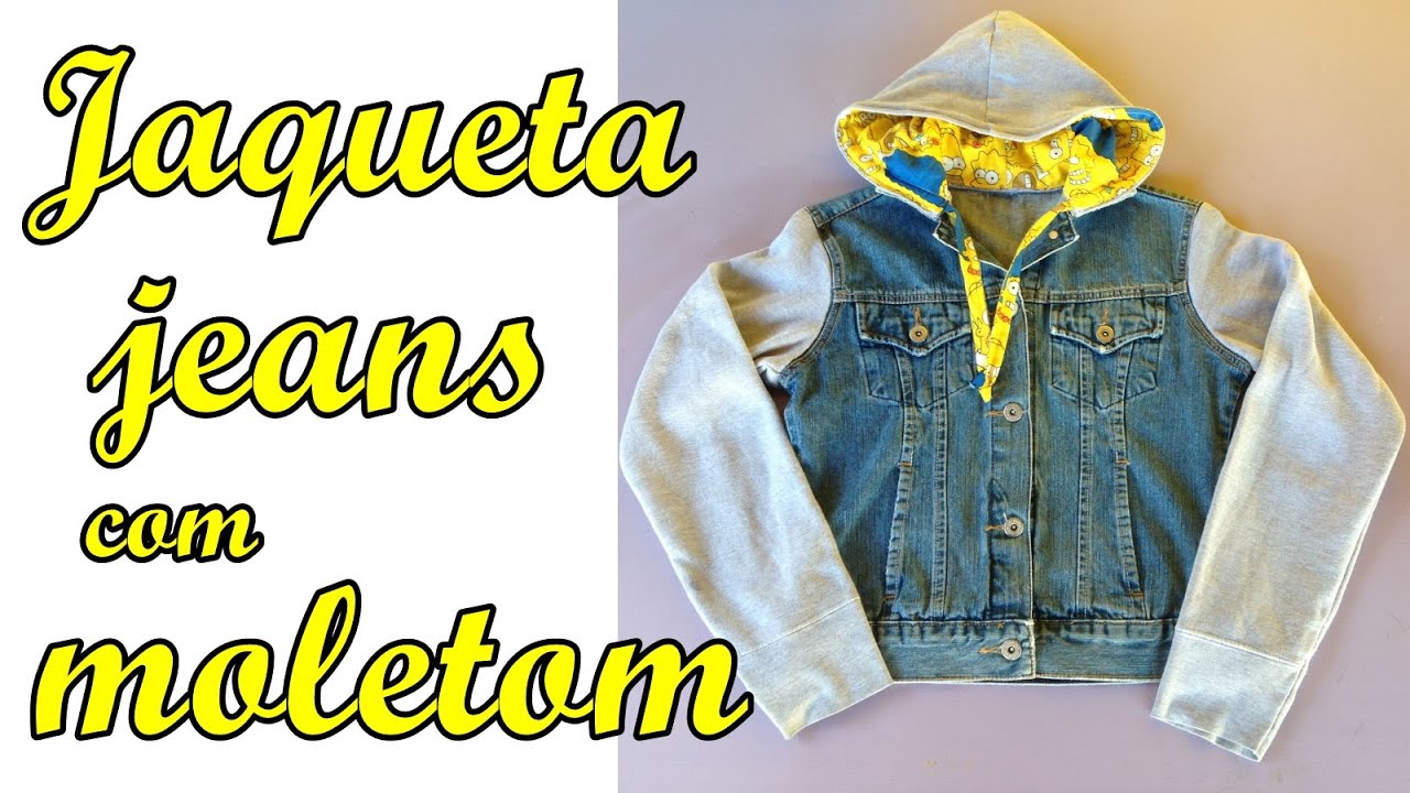 Jaqueta jeans com moletom Diy - Suellen Redesign - YouTube
