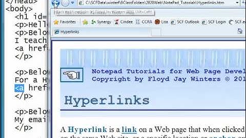 HTML Hyperlinks on Web pages by Professor Floyd Jay Winters