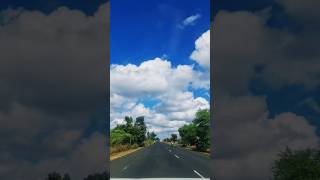 White clouds, Blue sky✨ #roadtrip #sky #naturelover #travel #automobile #bluesky