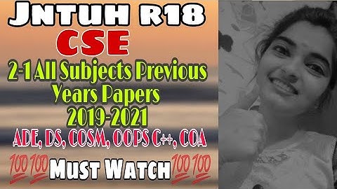 || jntuh r18 CSE 2-1sem all subjects previous year question papers 😍👍 2019 2020 2021||