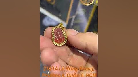 Mặt dây chuyền Tỳ Hưu CẨM THẠCH HUYẾT bọc VÀNG 18K