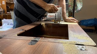 Modifying a vintage sewing cabinet for a modern machine, Part 1