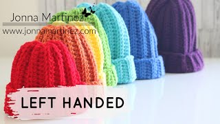 LEFT HANDED | Easiest Worsted Crochet Hat | Easy Ribbed Hat | Beginner Friendly | Unisex Hat