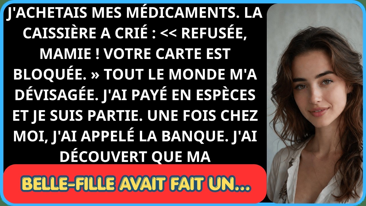 Le bip de la machine a résonné comme une alarme dans la pharmacie bondée. « Refusée, mamie. » Le jeune caissier l'a annoncé si fort que tous les regards se sont tournés vers moi. J'ai senti mes...