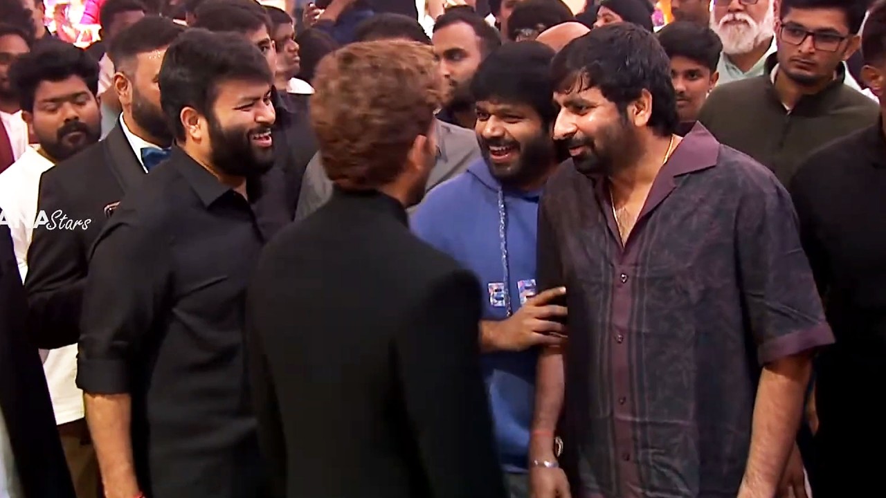 Allu Arjun Fun With Thaman And Anil Ravipudi @ Allu Sirish and Nayanika Pre-Wedding Reception