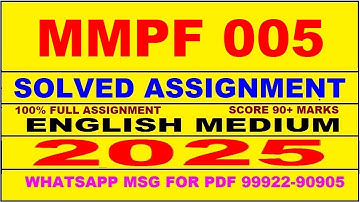 mmpf 5 solved assignment 2025 | mmpf 5 solved assignment in english 2025 | mmpf 5 2024-25