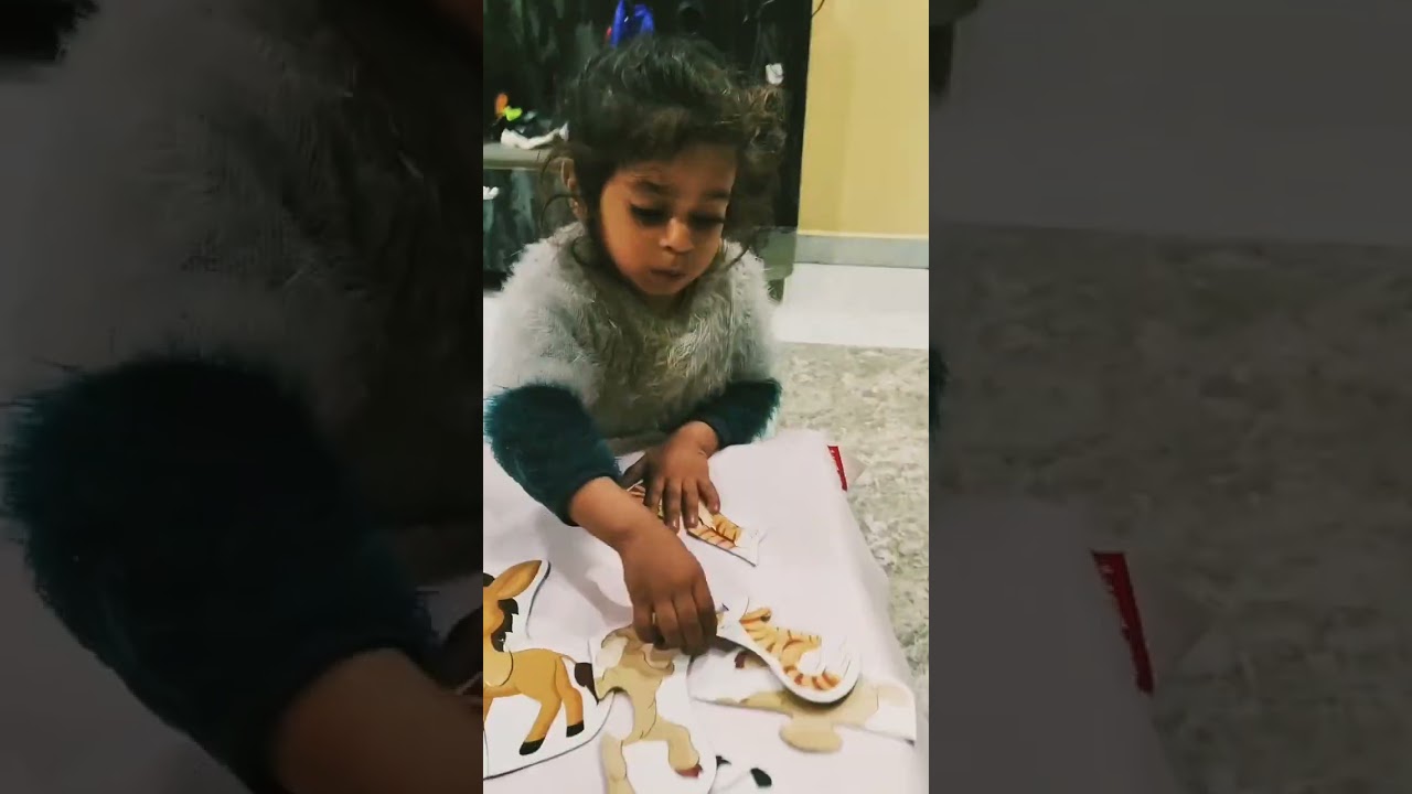 Amogh solving puzzles| Animal puzzles| Baby playing| 