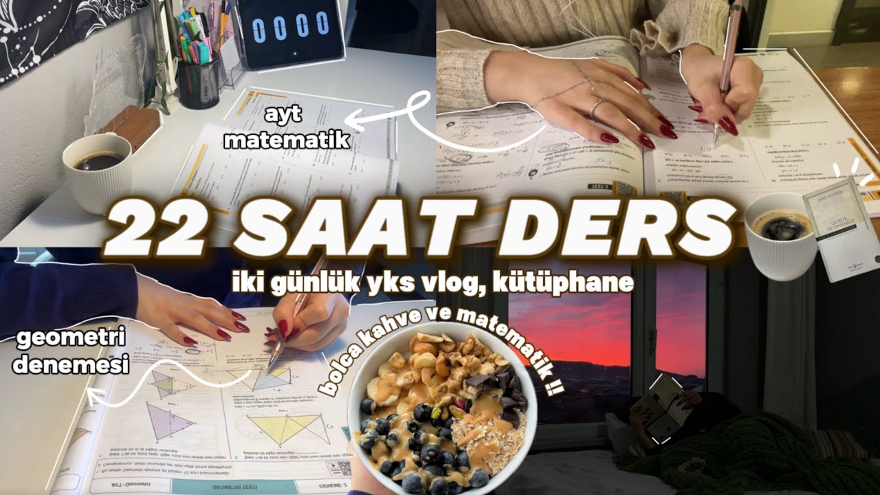 22 saat ders çalışmak || kütüphane, trigonometri mezun yks vlog
