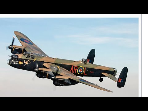 Close footage Avro Lancaster Bomber British 2nd world war heavy bomber