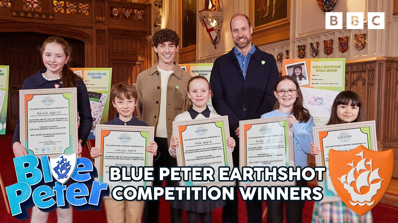 Blue Peter Earthshot competition winners meet HRH Prince William YouTube
