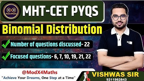 MHT CET 2026 Maths | BINOMIAL DISTRIBUTION Previous Year Questions Solved | Part-1
