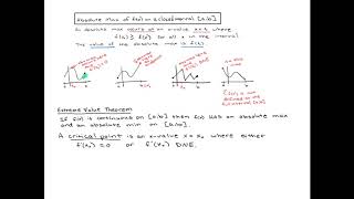 Calc I:  13a - Absolute Extremes