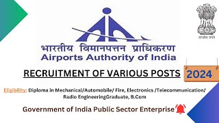 AAI Recruitment 2024 | ANY GRADUATE ELIGIBLE | CTC: Rs. 12 L.P.A | Latest Jobs 2023 | Govt. of India