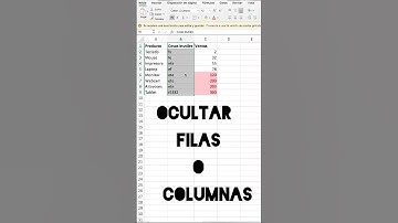 Cómo ocultar filas o columnas en Excel #excelparaprincipiantes