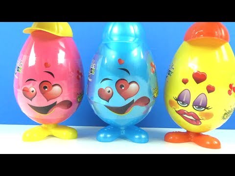 Haylaz suratlar 3 dev sürpriz yumurta açıyoruz Emoji suratlar eğlenceli çocuk videosu Toys and Fun