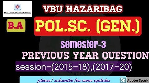 Vbu Sem-3 Pol.Sc. (Gen.) Question paper