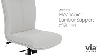 12LUM Adjustable Mechanical Lumbar user guide | Via Seating
