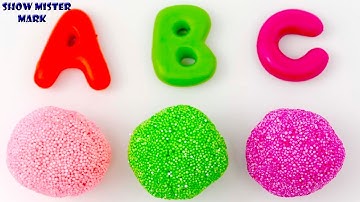 Learn Colors with Squishy glitter foam | ABC song for Kids Children Toddlers