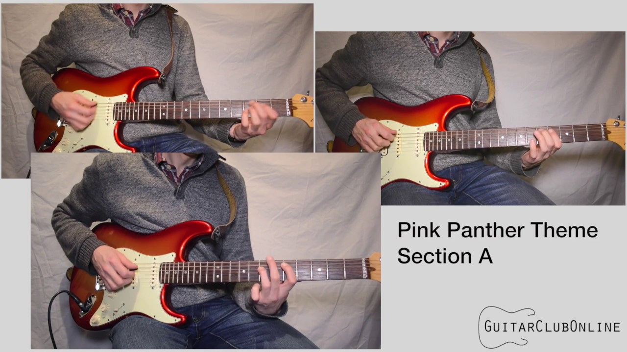 Pink Panther Theme Performance - Lead, Rhythm & Bass guitar arrangement - Beginner/Intermediate