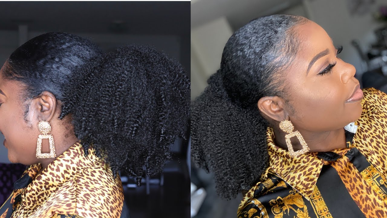 How To: SLEEK CROCHET PONYTAIL on Natural Hair || Outre X-pression Twisted Up  - Springy Afro Twist