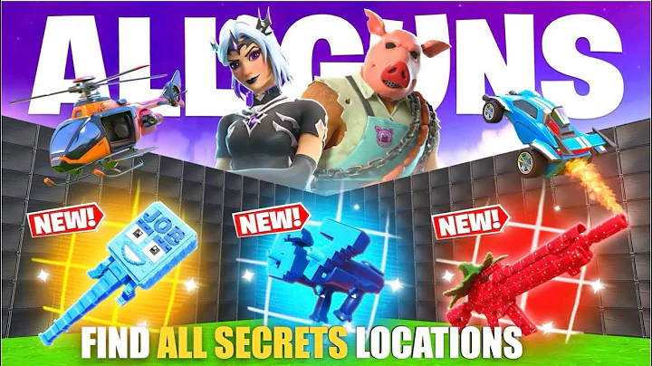 MEGA 1V1 ALL GUNS & VEHICLES MAP FORTNITE CREATIVE - FIND ALL SECRETS LOCATIONS PART 7