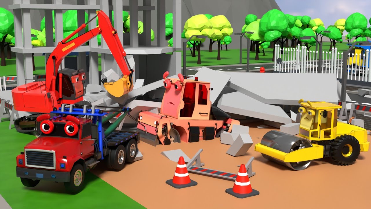 😱 Epic Construction Chaos! Excavator vs Collapsing Concrete Walls 🚧