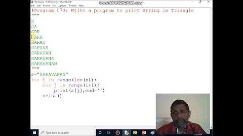 Write a program to print String in Triangle form