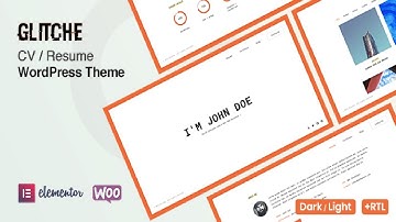 Glitche - CV Resume WordPress Theme Free Download