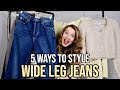 5 ways to style WIDE LEG JEANS | TOP FASHION TRENDS 2021 and HOW TO WEAR them | Part 1