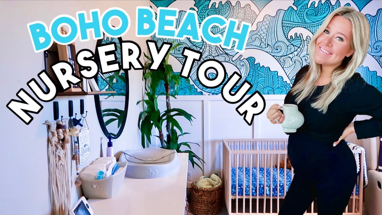 BABY BOY NURSERY TOUR | BOHO BEACH INSPIRED | WALL TRANSFORMATION