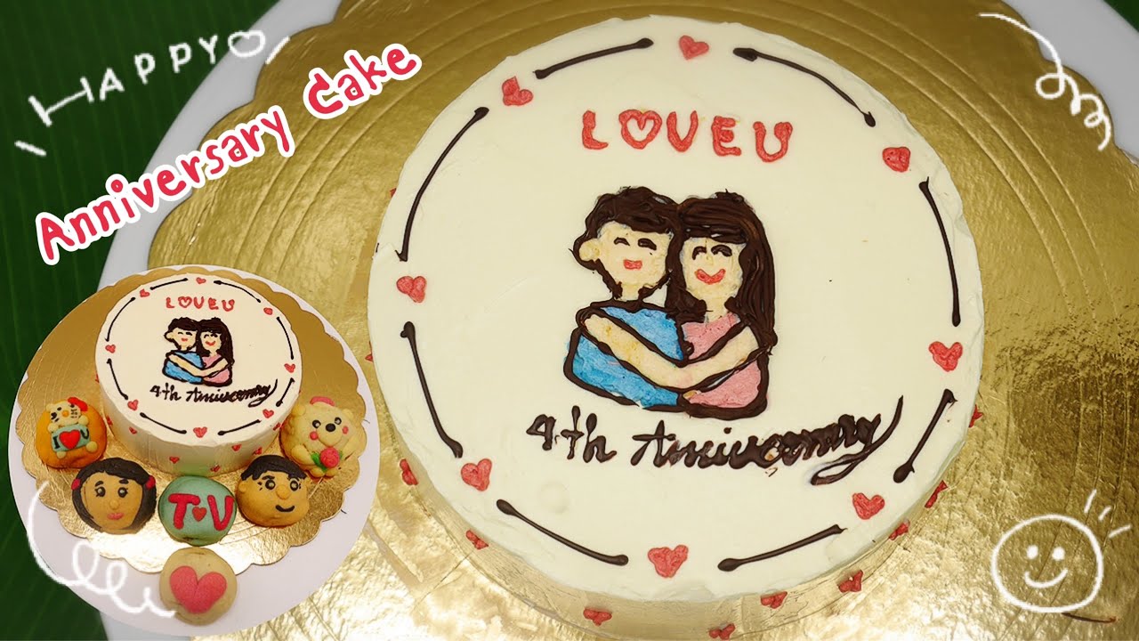 Anniversary Cake เค้กครบรอบแต่งงาน เค้กวันเกิด แต่งหน้าเค้ก Cake  Anniversary Decoration - Youtube