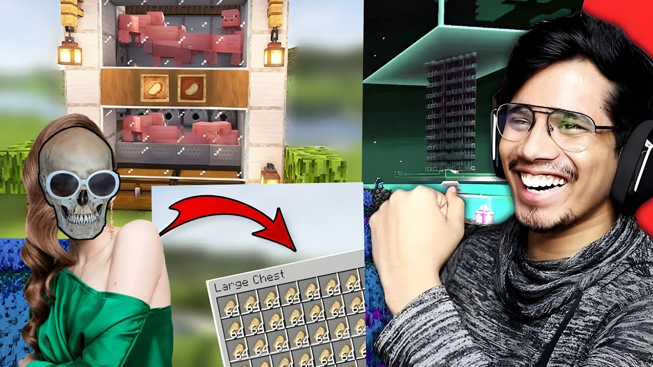 Automatic pig food farm | automatic food farm minecraft | easy food farm