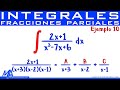 Integración por fracciones parciales | Ejemplo 10 Factores lineales diferentes