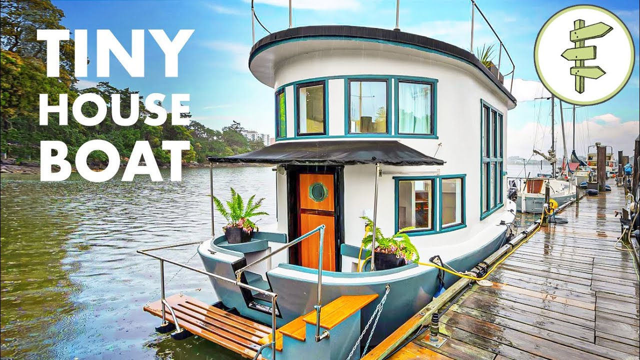 Spectacular Tiny House Boat with The Most STUNNING Interior! Full Tour