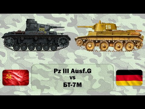 Pz III Ausf.G (Германия) vs БТ-7М (СССР). Сравнение танков начала Второй мировой войны