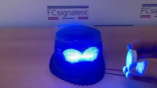 Gyrophare à LED CRYSTAL bleu embase ISO classe 1 rotatif STANDBY MERCURA