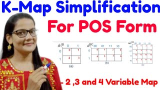 Karnaugh Map(K-Map) Simplification for POS Form|2, 3 and 4 Variable Solution