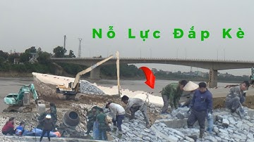 Nỗ lực chống sạt lở sông Hồng tại cầu Phong Châu: Bộ đội, công nhân đồng lòng gia cố bờ kè tả ly