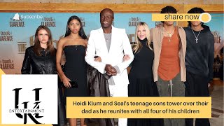 Heidi Klum and Seal's teenage sons tower over their dad as he reunites with all four of his children